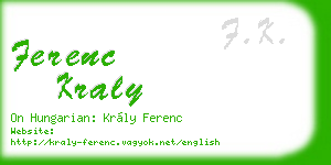 ferenc kraly business card