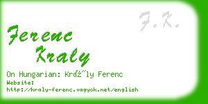 ferenc kraly business card